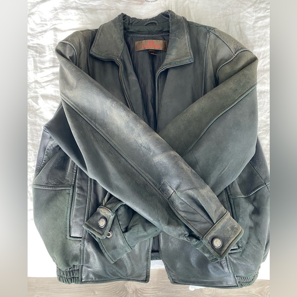 Danier Dark Green Leather Jacket